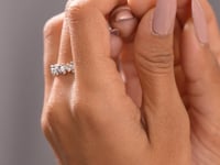 0.45 Carat Round Cut Moissanite Diamond Engagement Ring
