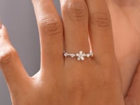 Pear Moissanite Diamond Premium Floral Ring