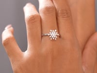 0.30 Carat Round Cut Moissanite Diamond Premium Snow Flake Ring