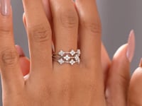 0.62 Carat Round Cut Moissanite Diamond Engagement Ring