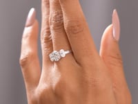 1.5 Carat Center Oval Cut Moissanite Diamond Engagement Ring