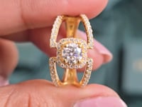0.50 Carat Center Round Cut Moissanite Diamond Engagement Ring