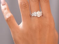 1.5 Carat Center Pear, Marquise, Round Cut Moissanite Diamond Engagement Ring