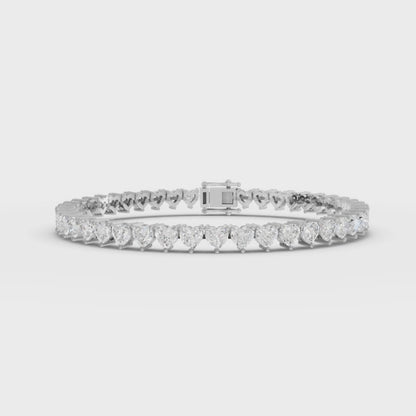 10.75 Carat Heart Moissanite Diamond Tennis Bracelet