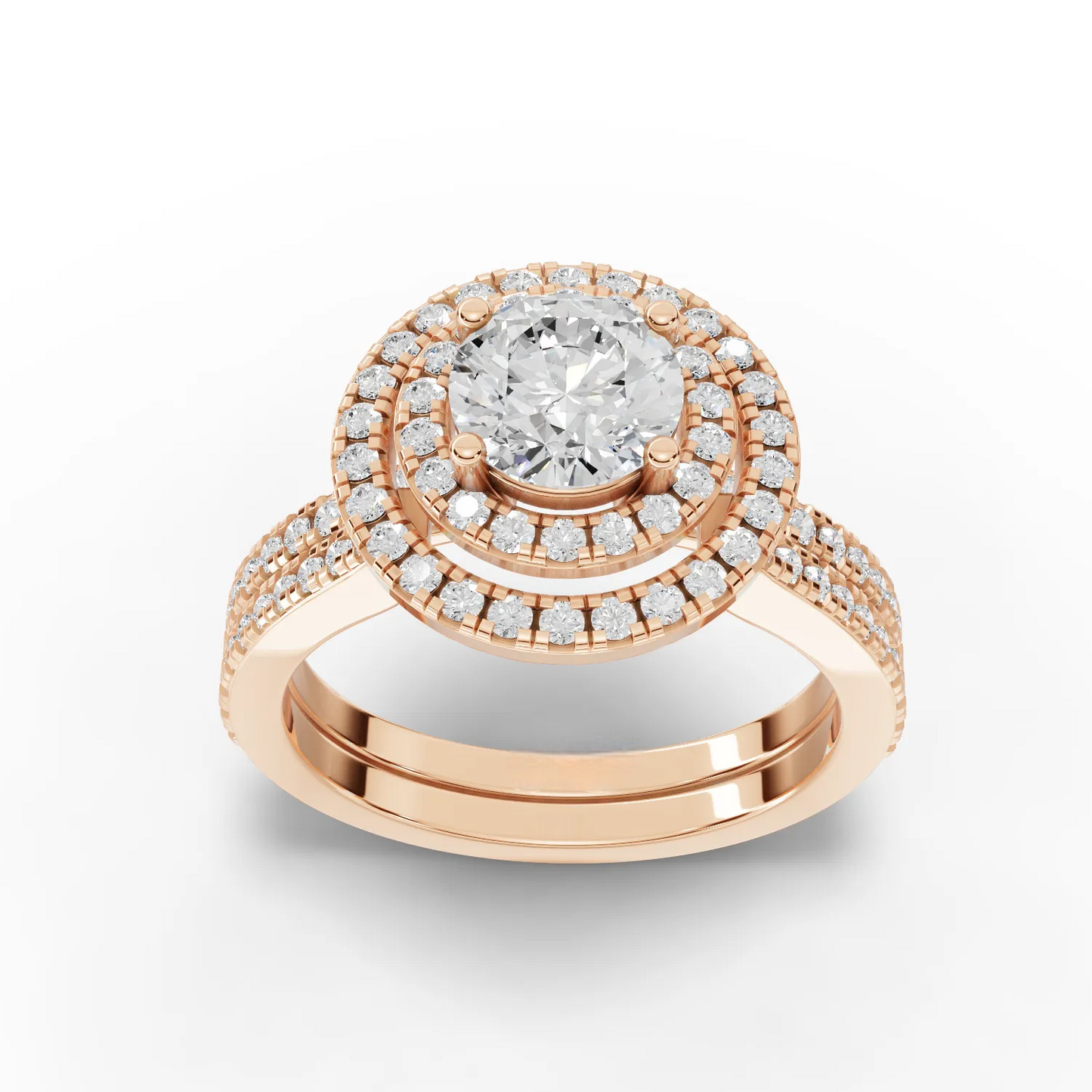 1 Carat Center Round Cut Moissanite Diamond Engagement Ring