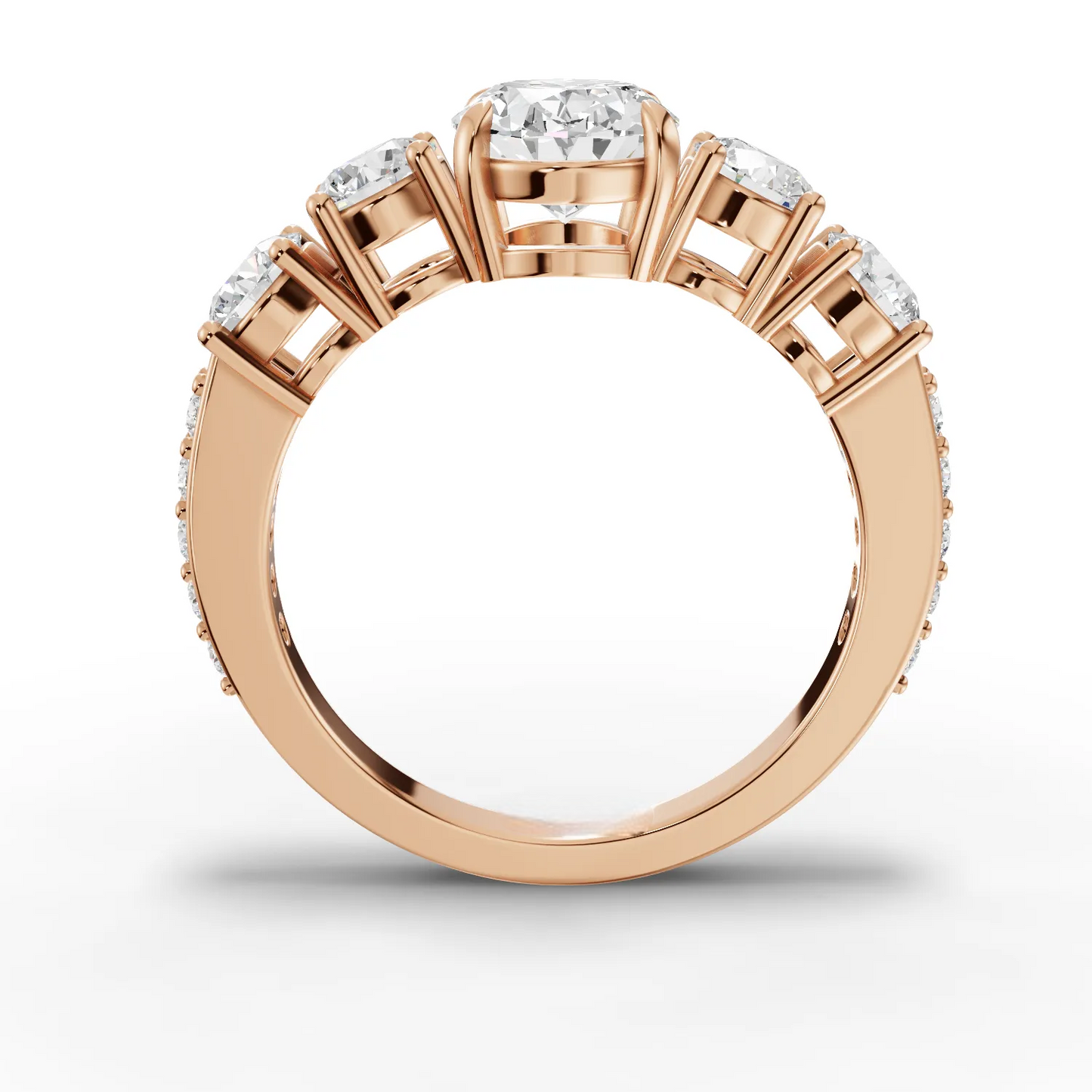 1 Carat Center Oval Cut Colorless Engagement Ring