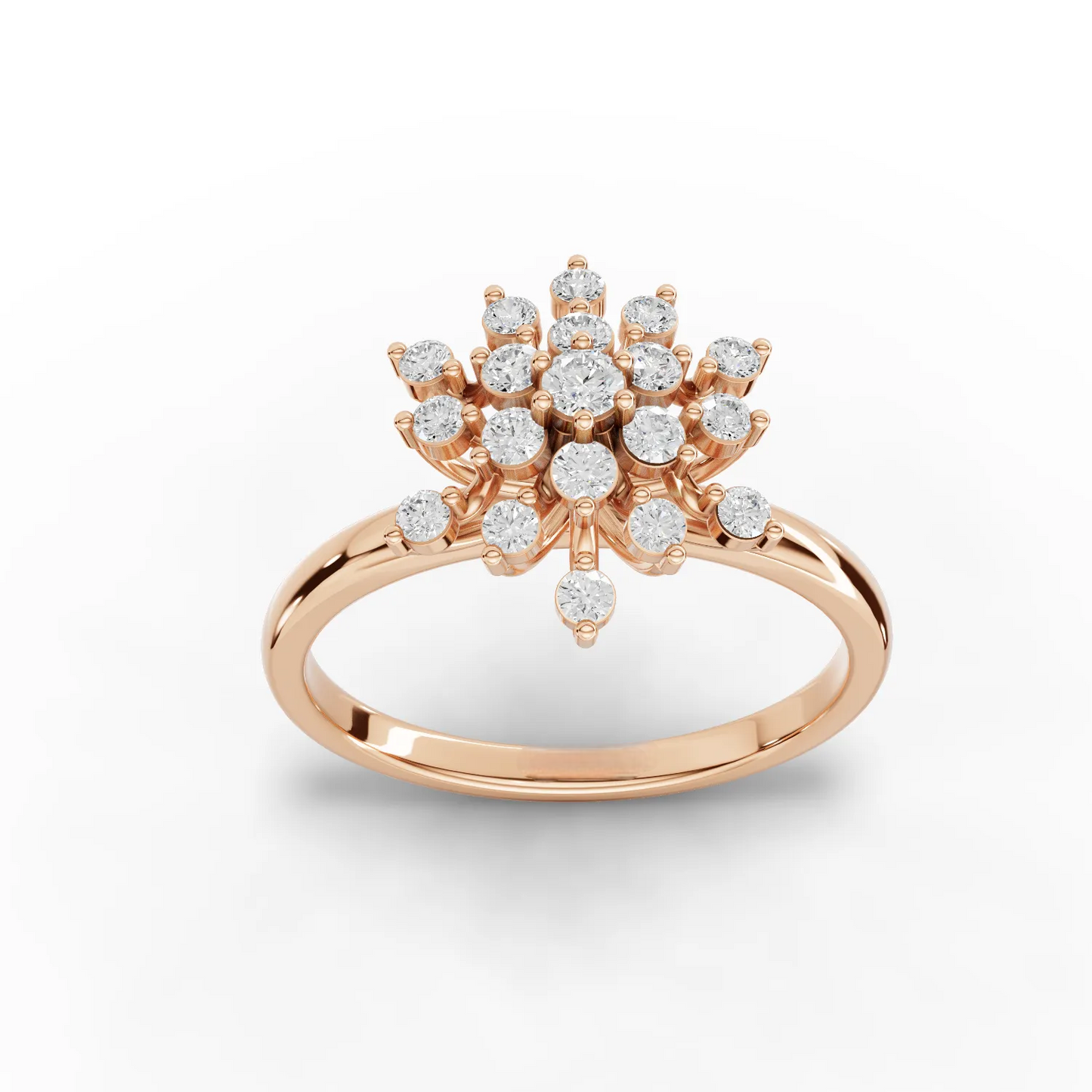 0.30 Carat Round Cut Moissanite Diamond Premium Snow Flake Ring