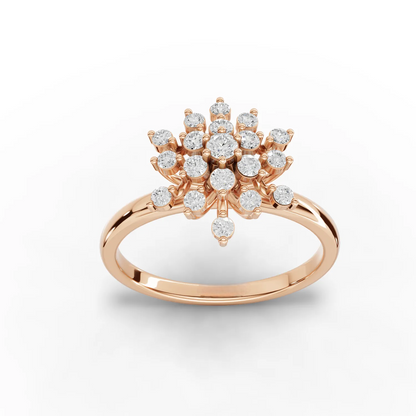 0.30 Carat Round Cut Moissanite Diamond Premium Snow Flake Ring
