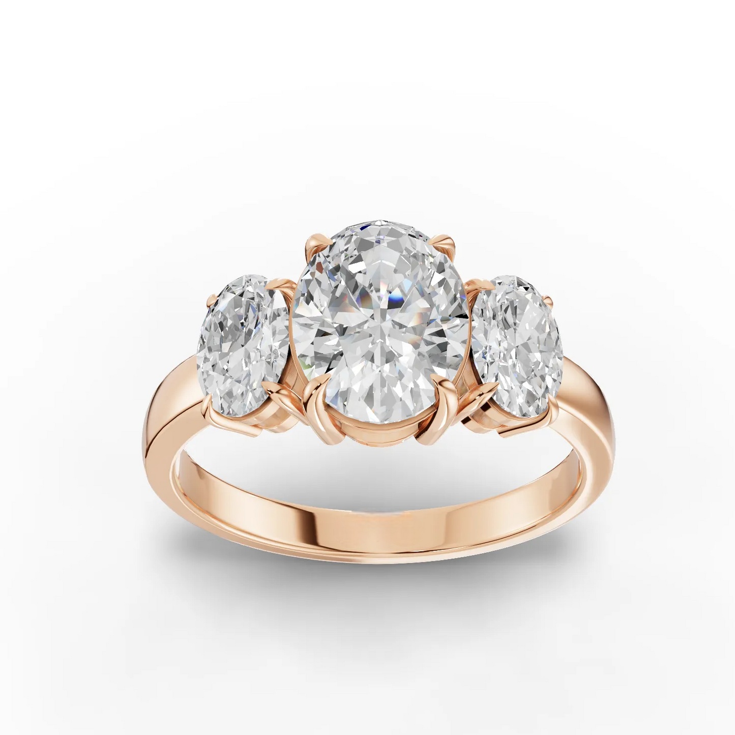 1.5 Carat Center Oval Cut Moissanite Diamond Engagement Ring