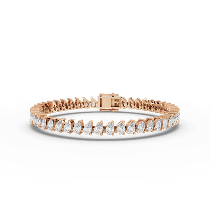 Pear Cut Moissanite Diamond Tennis Bracelet