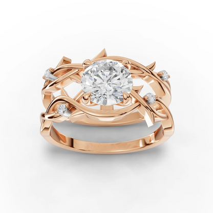 1 Carat Center Round Cut Moissanite Diamond Engagement Ring