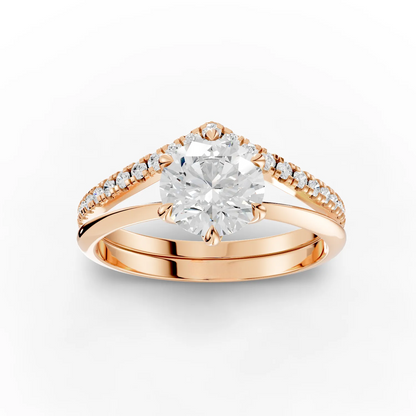 1 Carat Center Round Cut Moissanite Diamond Engagement Ring