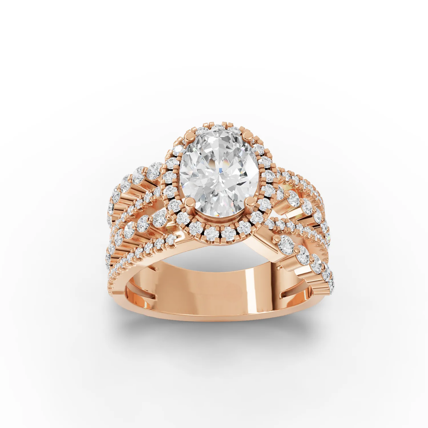 1.5 Carat Center Oval Cut Moissanite Diamond Engagement Ring