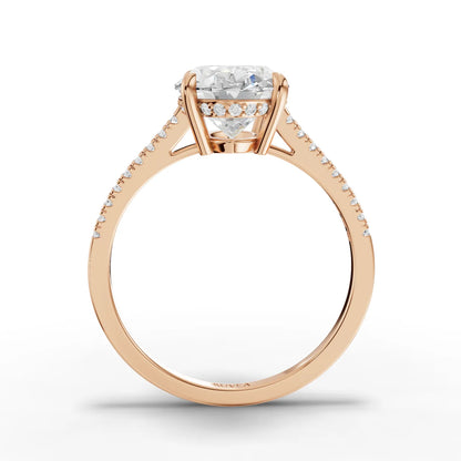 3 Carat Center Oval Cut Moissanite Diamond Engagement Ring