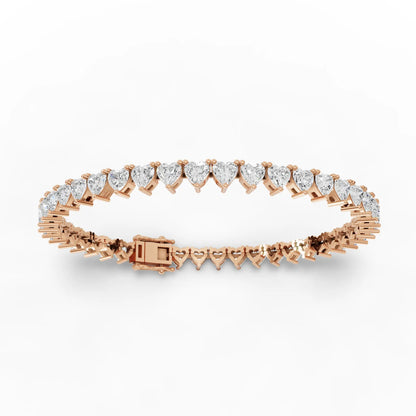 Heart Cut Moissanite Diamond Tennis Bracelet