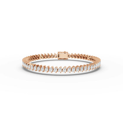 Pear Cut Moissanite Diamond Tennis Bracelet