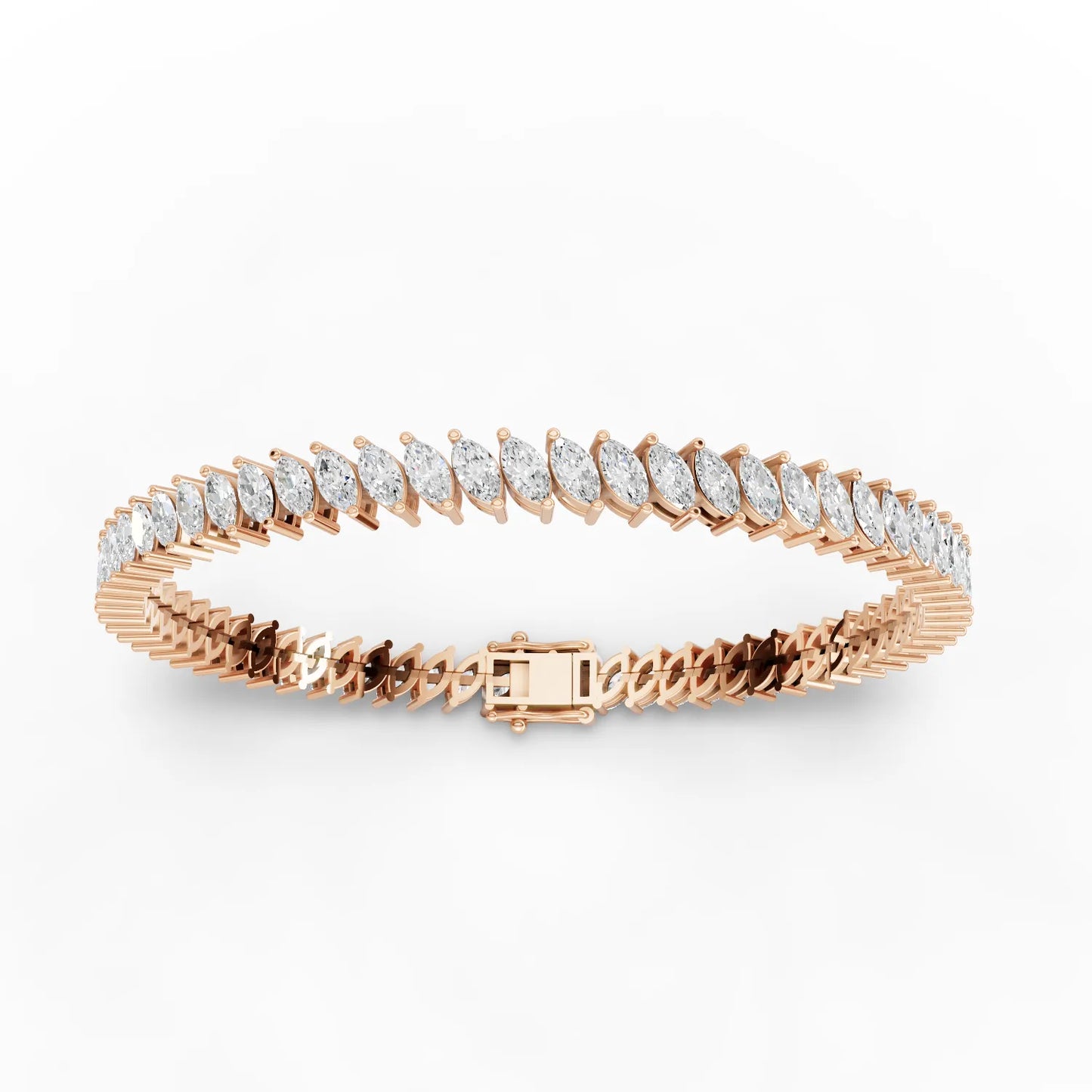 Marquise Cut Moissanite Diamond Tennis Bracelet