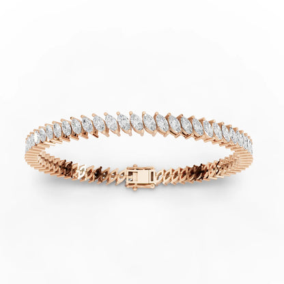 Marquise Cut Moissanite Diamond Tennis Bracelet