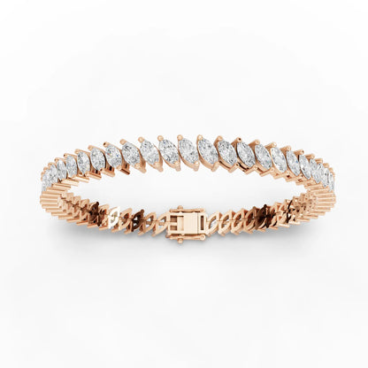 Marquise Cut Moissanite Diamond Tennis Bracelet