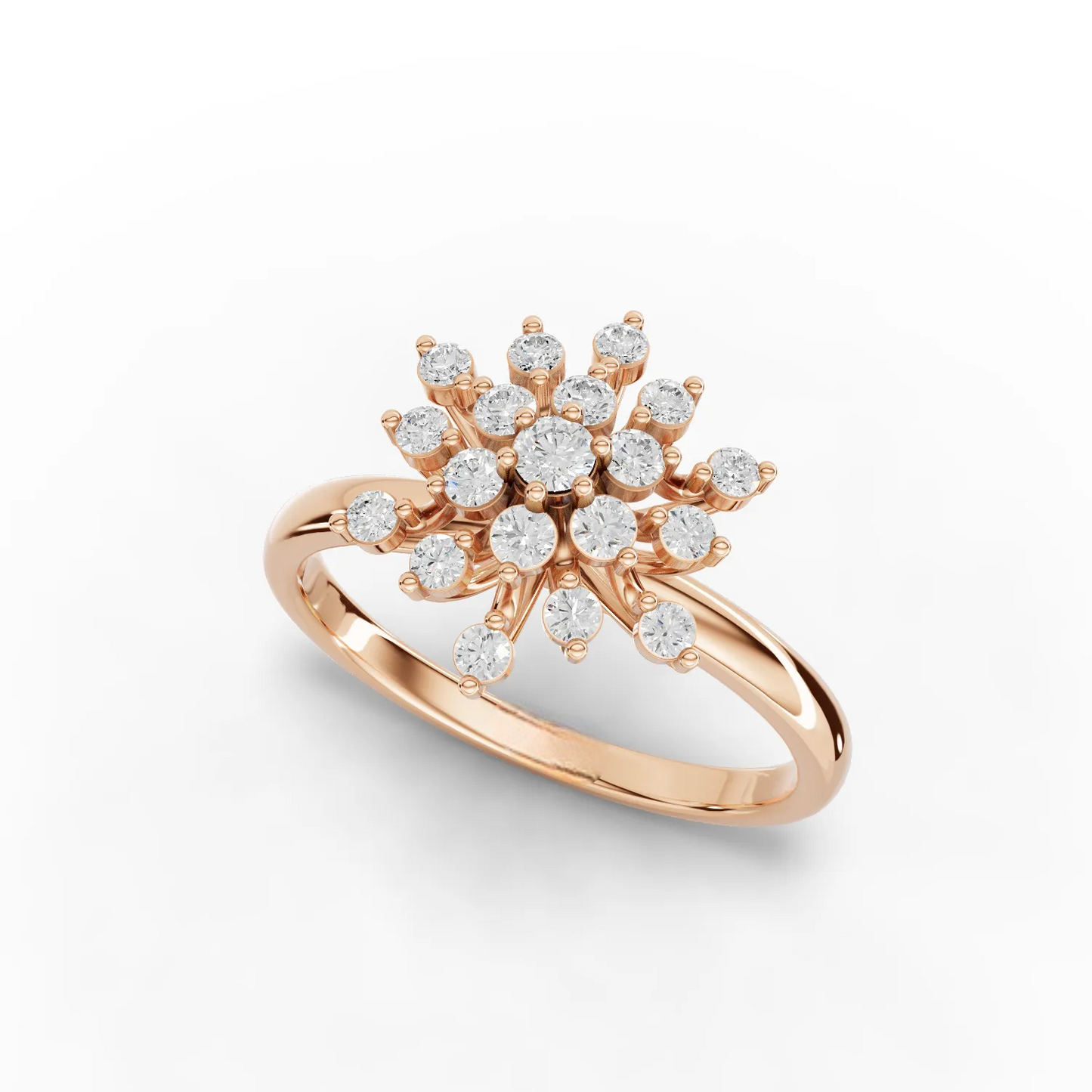 0.30 Carat Round Cut Moissanite Diamond Premium Snow Flake Ring