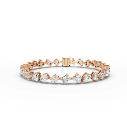 Mixed Shape Moissanite Diamond Tennis Bracelet