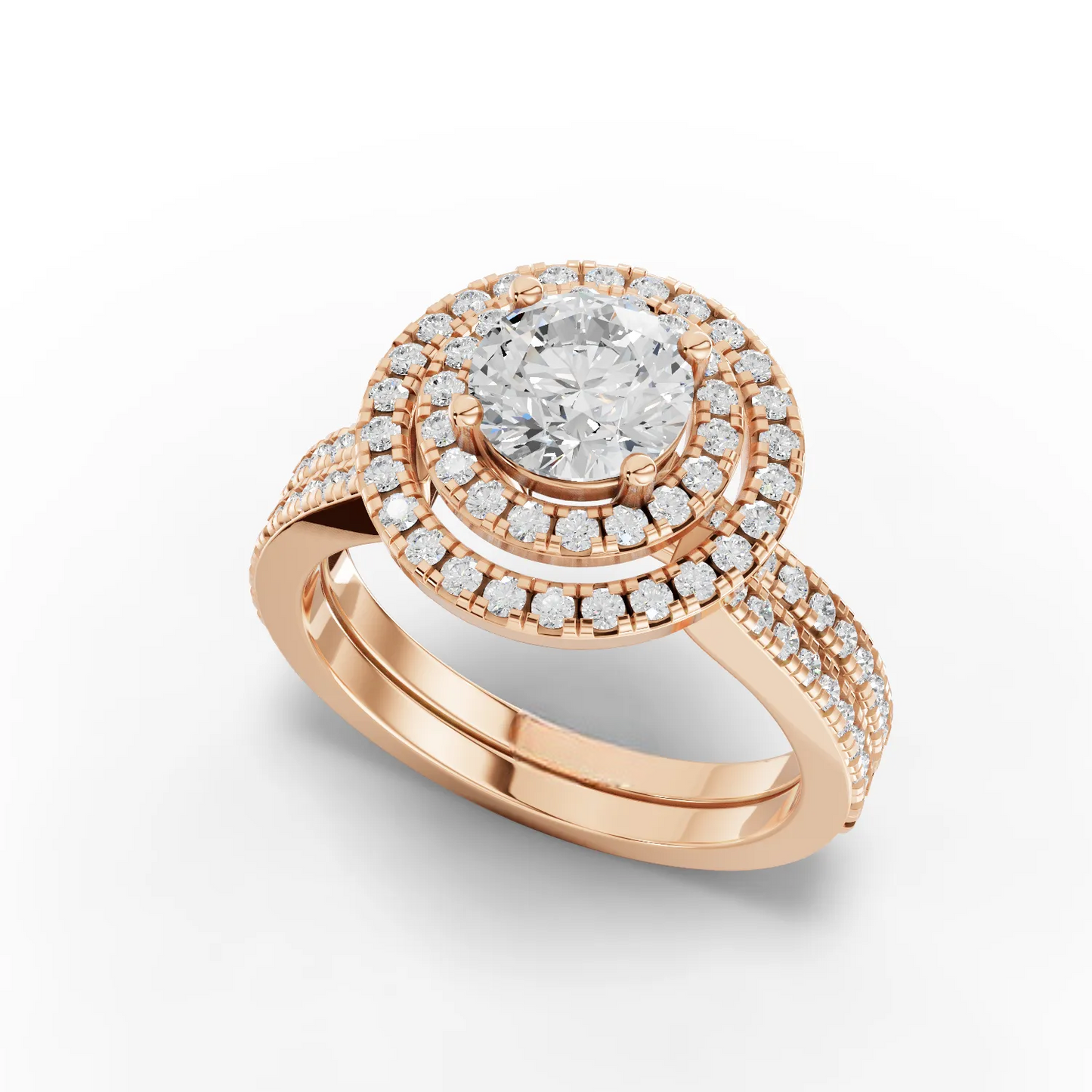 1 Carat Center Round Cut Moissanite Diamond Engagement Ring