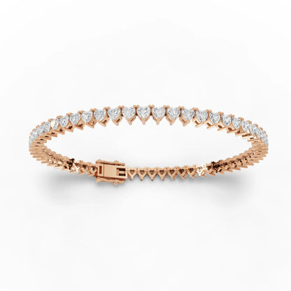 Heart Cut Moissanite Diamond Tennis Bracelet