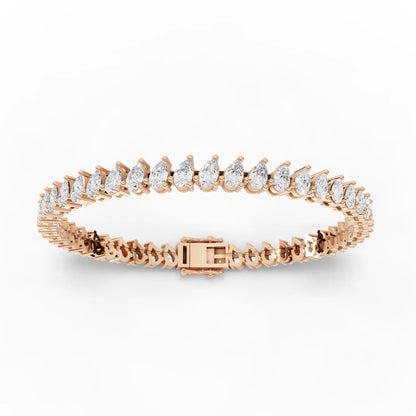 Pear Cut Moissanite Diamond Tennis Bracelet