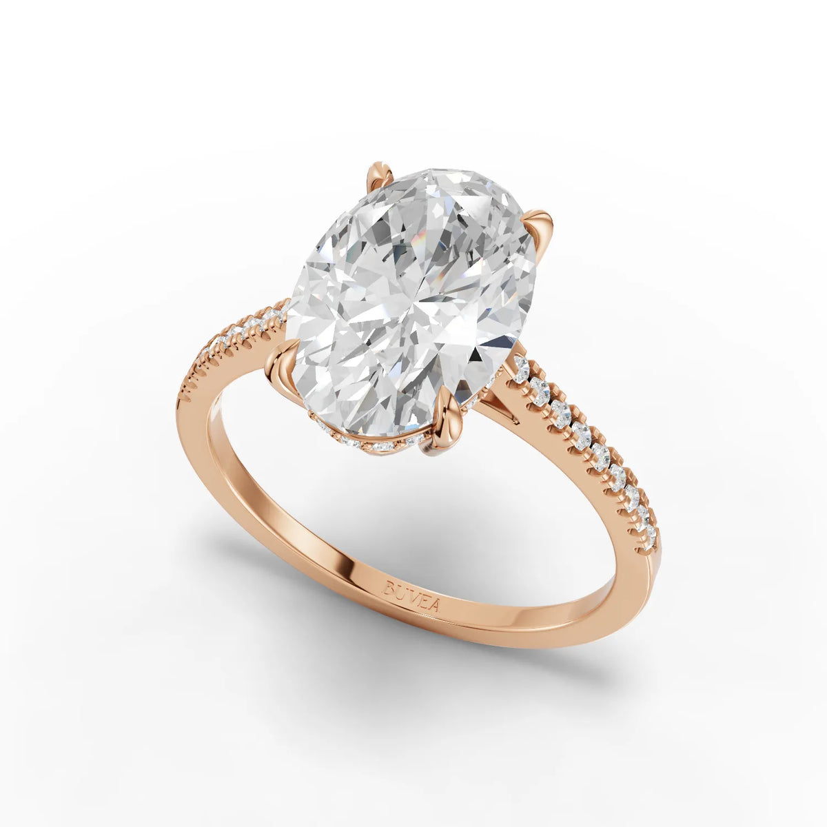 3 Carat Center Oval Cut Moissanite Diamond Engagement Ring