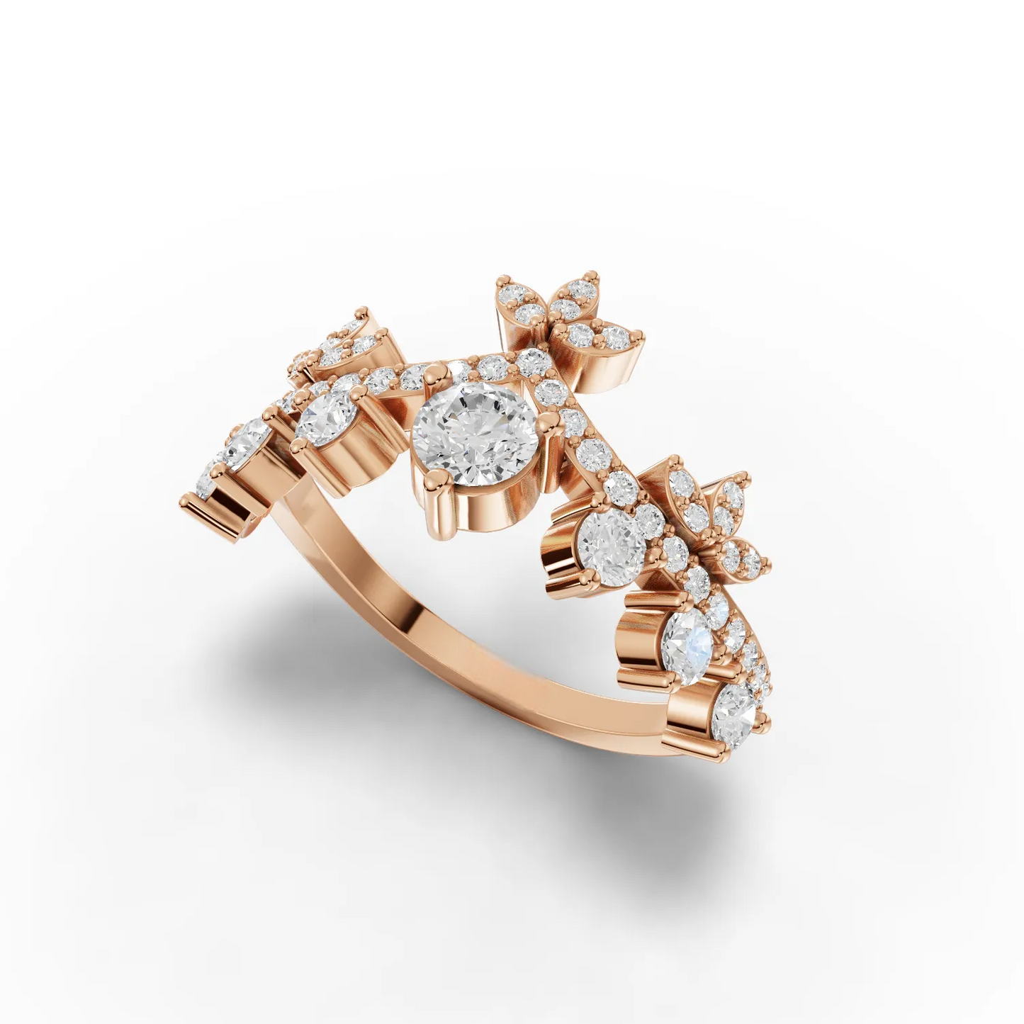 0.90 Carat Round Cut Moissanite Diamond Engagement Ring