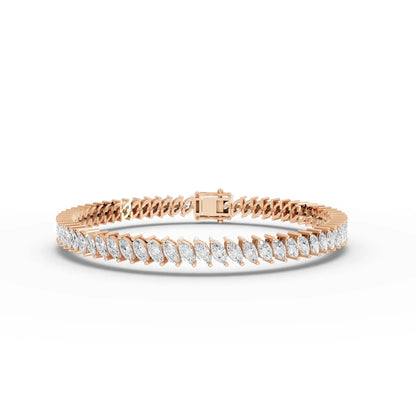 Marquise Cut Moissanite Diamond Tennis Bracelet