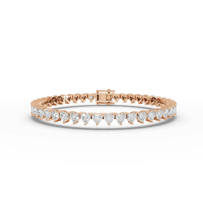 Heart Cut Moissanite Diamond Tennis Bracelet