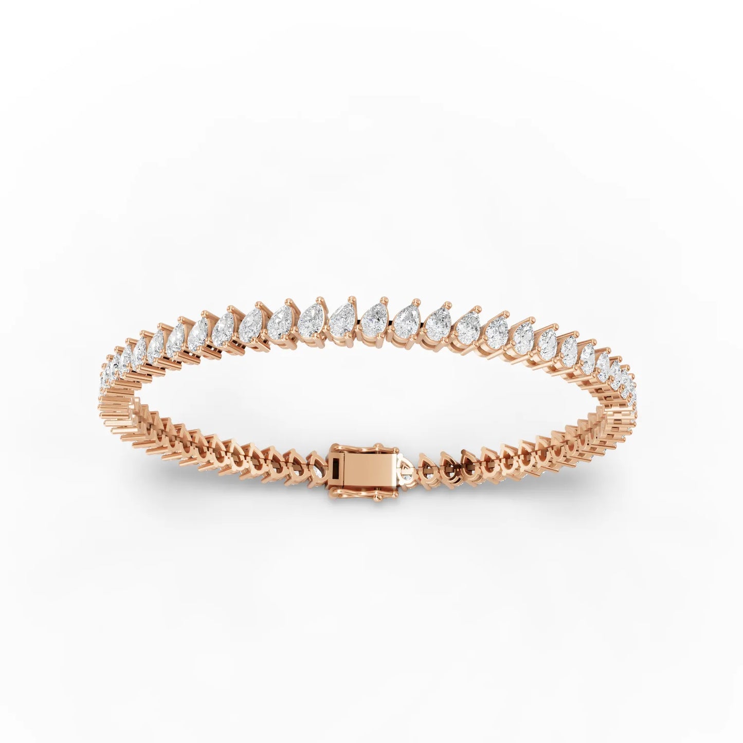 Pear Cut Moissanite Diamond Tennis Bracelet