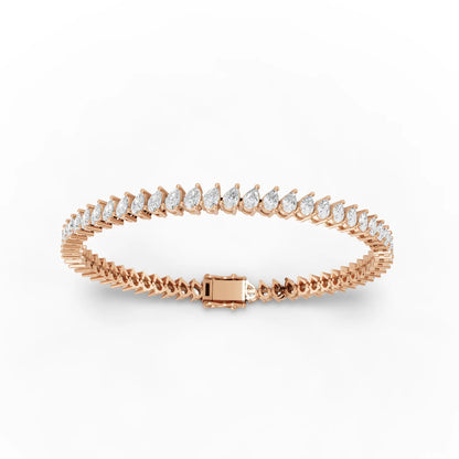 Pear Cut Moissanite Diamond Tennis Bracelet