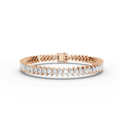 Marquise Cut Moissanite Diamond Tennis Bracelet