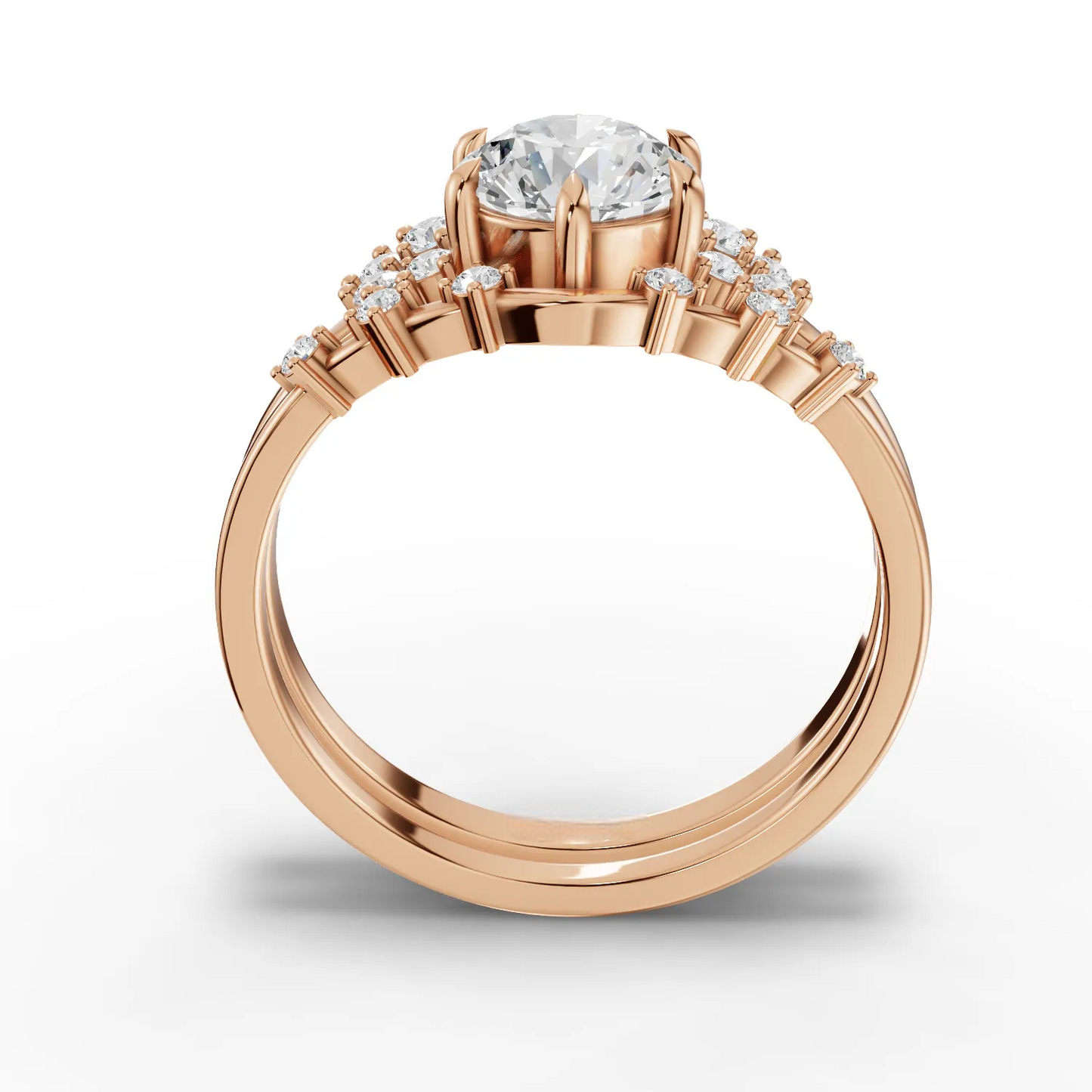 1 Carat Center Round Cut Moissanite Diamond Engagement Ring