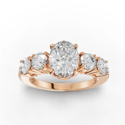 1 Carat Center Oval Cut Colorless Engagement Ring