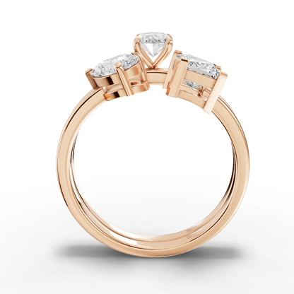 1.30 Carat Three-Stone Moissanite Diamond Ring Set