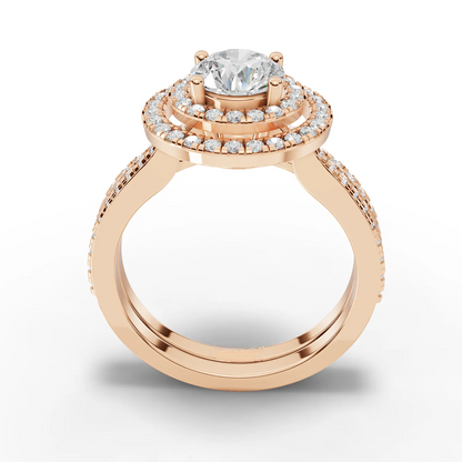 1 Carat Center Round Cut Moissanite Diamond Engagement Ring