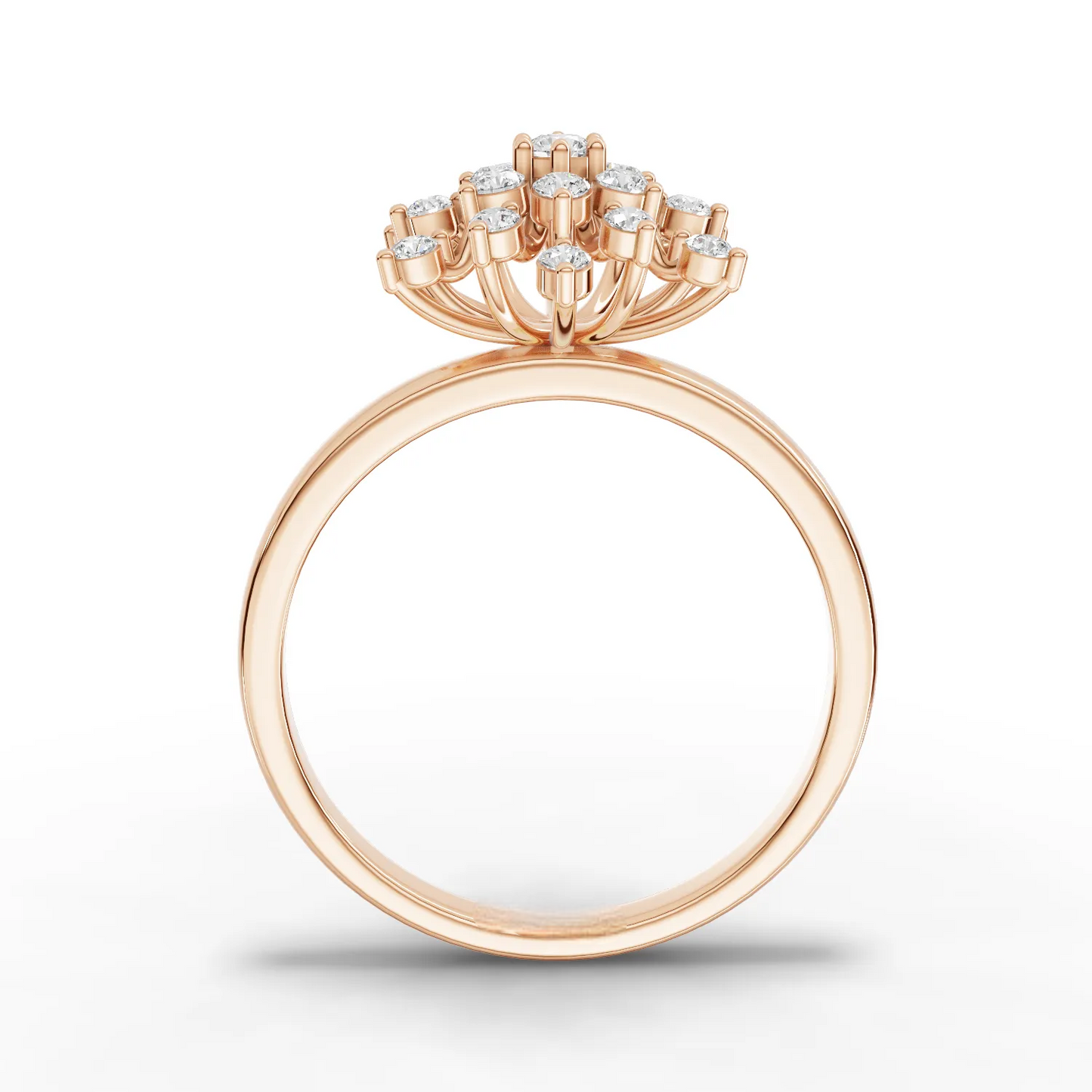 0.30 Carat Round Cut Moissanite Diamond Premium Snow Flake Ring