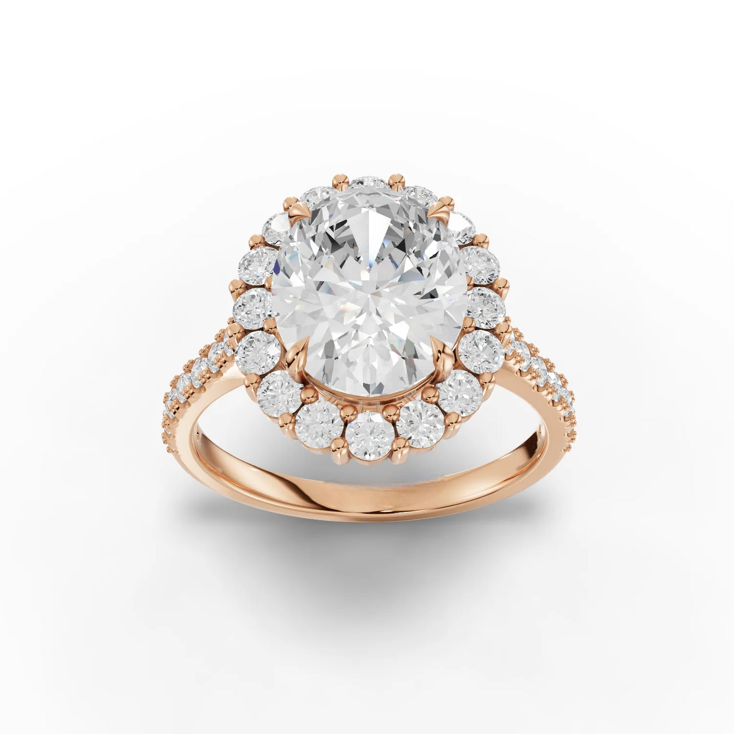 2.5 Carat Center Oval Cut Moissanite Diamond Engagement Ring