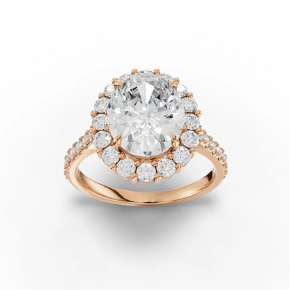 2.5 Carat Center Oval Cut Moissanite Diamond Engagement Ring