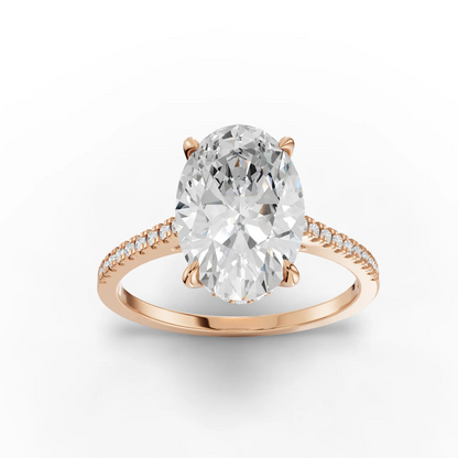 3 Carat Center Oval Cut Moissanite Diamond Engagement Ring