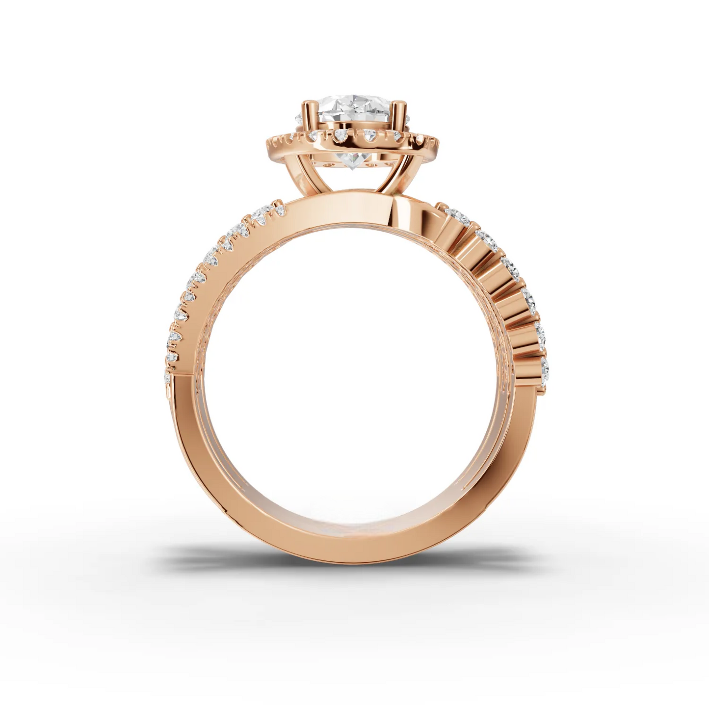 1.5 Carat Center Oval Cut Moissanite Diamond Engagement Ring