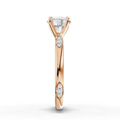 1 Carat Center Round Cut Moissanite Diamond Engagement Ring