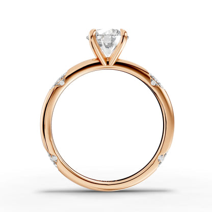 1 Carat Center Round Cut Moissanite Diamond Engagement Ring
