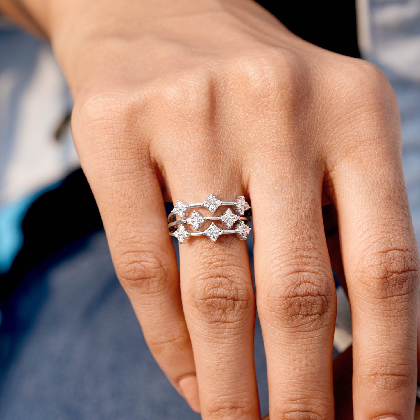 0.62 Carat Round Cut Moissanite Diamond Engagement Ring