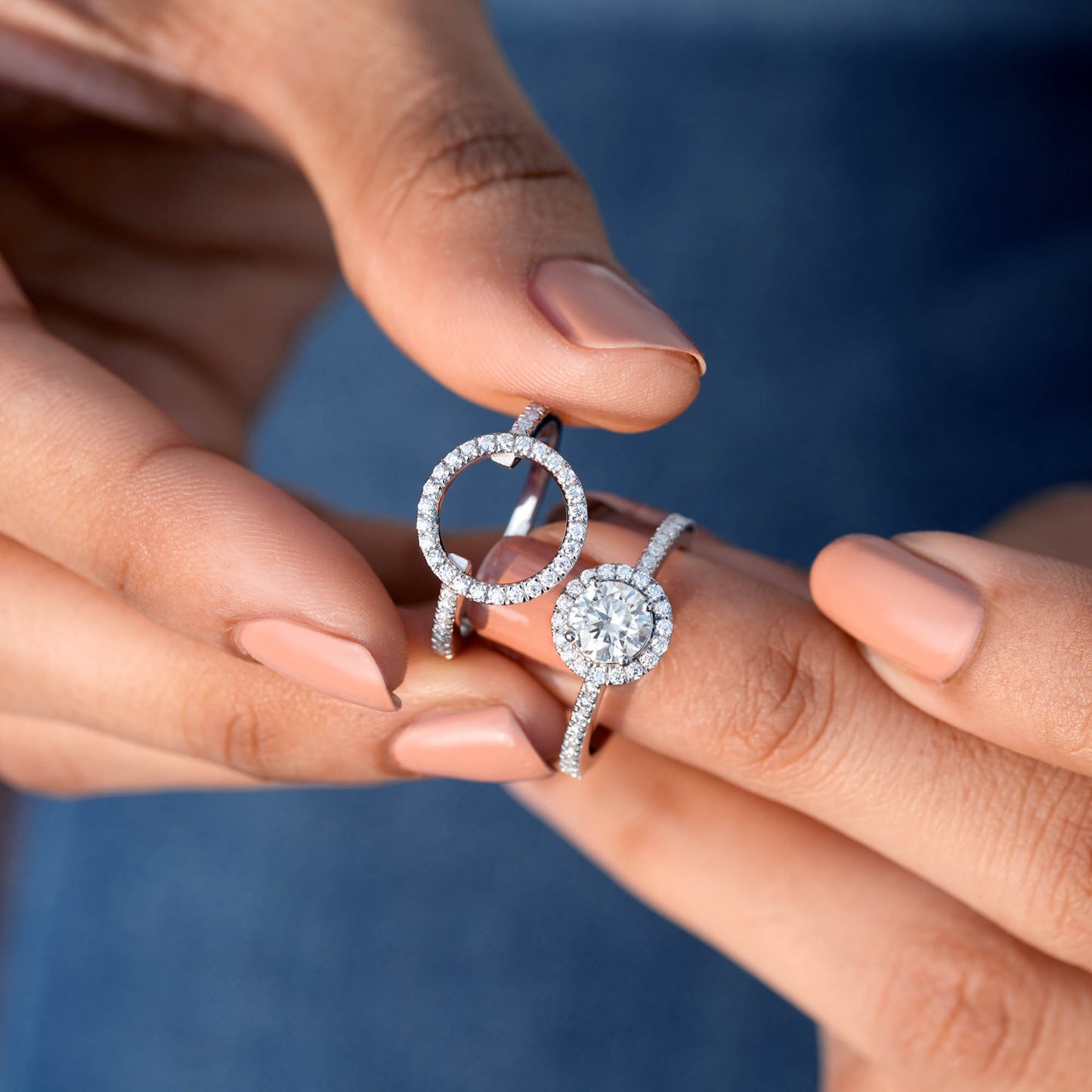 1 Carat Center Round Cut Moissanite Diamond Engagement Ring