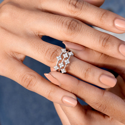 0.62 Carat Round Cut Moissanite Diamond Engagement Ring