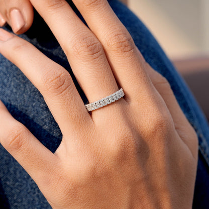 0.90 Carat Round Cut Moissanite Diamond Engagement Ring